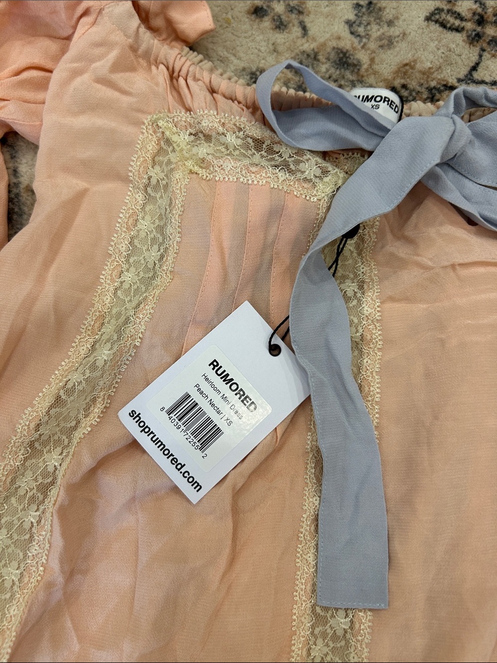 NWT! Rumored Heirloom mini dress - peach nectar - Picture 2 of 6
